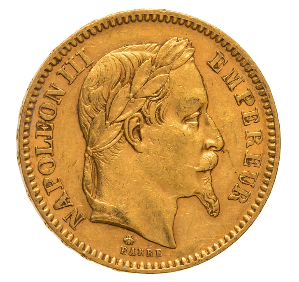 Authentique Pi&egrave;ce 20 Francs Or Napol&eacute;on III T&ecirc;te Laur&eacute;e 1863 