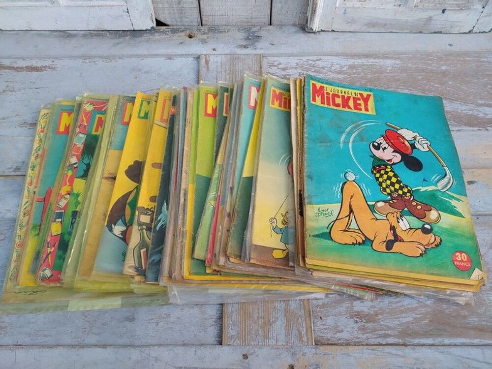 Lot 73 Num&eacute;ros Le Journal de Mickey Ann&eacute;e 1954 &agrave; 1956
