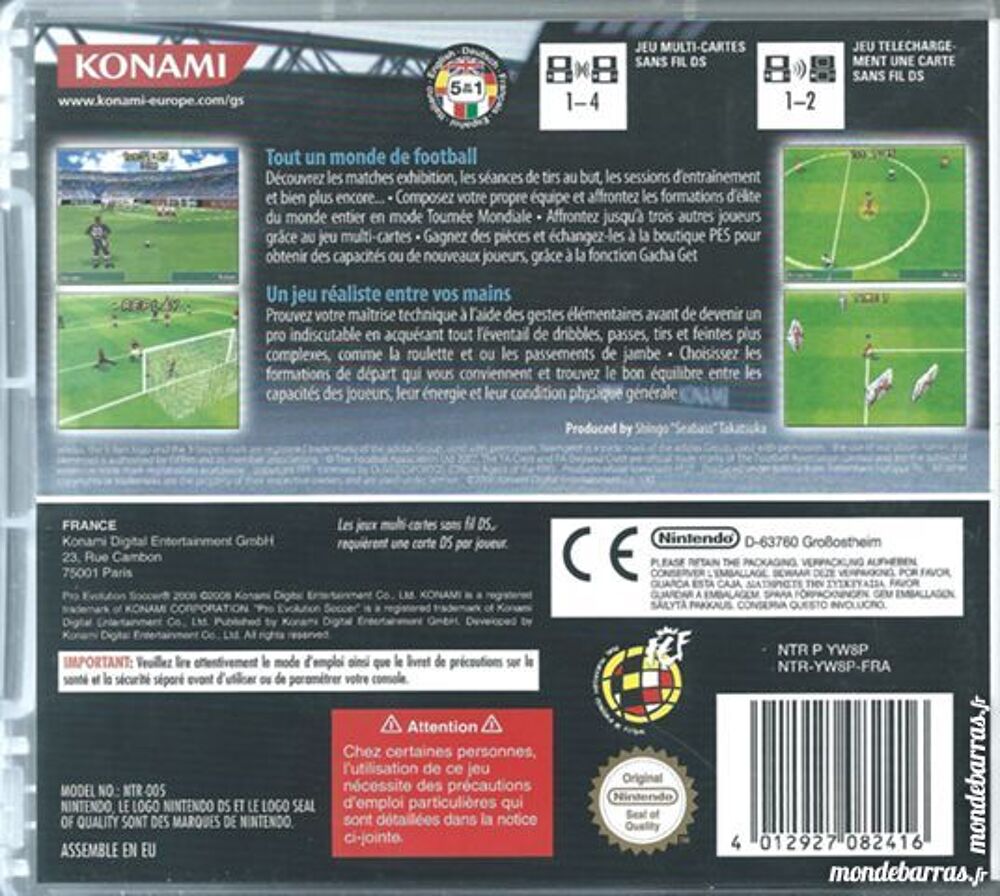 Jeu Nintendo DS "PES 2008" (26) Consoles et jeux vidéos