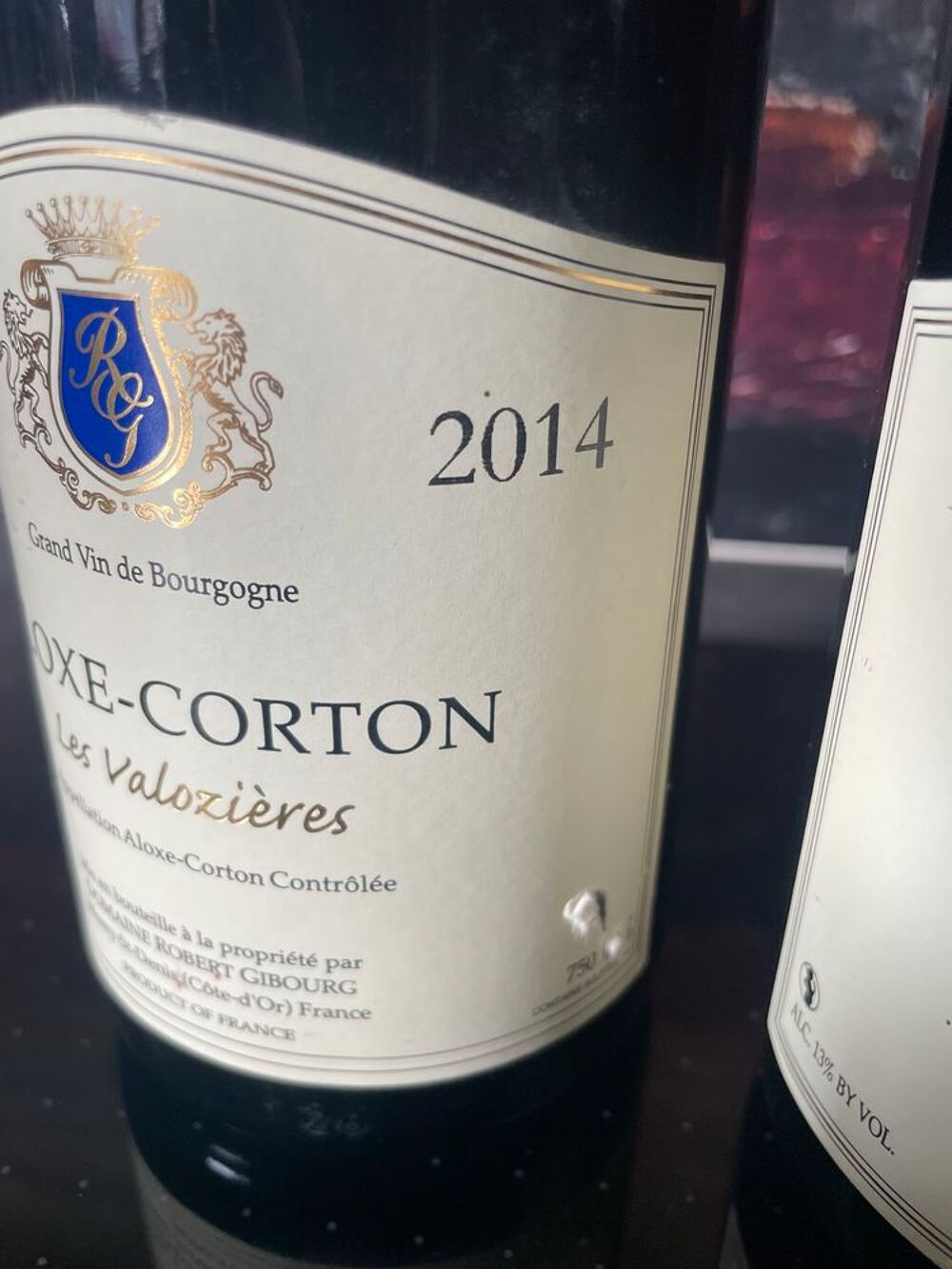 1 Bt ALOXE CORTON Les Valozi&egrave;res&nbsp;2014 Domaine Gibourg Cuisine