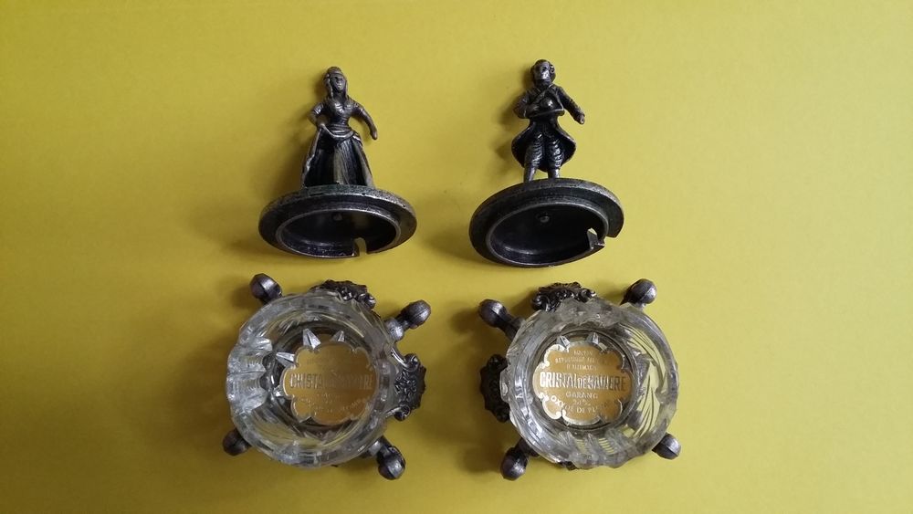 Vintage service a condiments en cristal de Bavi&egrave;re 