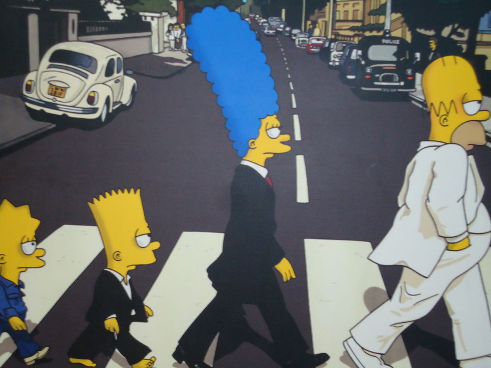 Tableau Simpson The Beatles Décoration