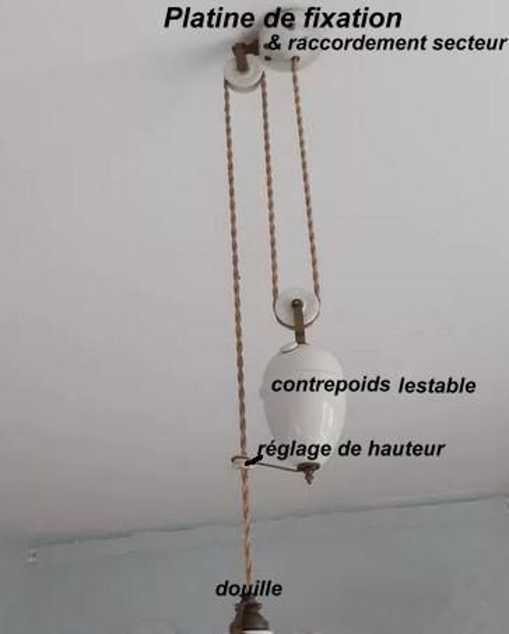 &eacute;clairage des ann&eacute;es 1950 : plafonnier "monte et baisse" Décoration