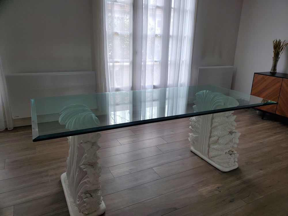 Table rectangulaire vitr&eacute;e Meubles