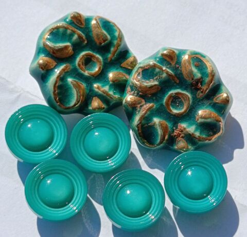 Lot Couture �meraude & Or   7 Boutons  Style Bijou    N�59 8 Thonon-les-Bains (74)