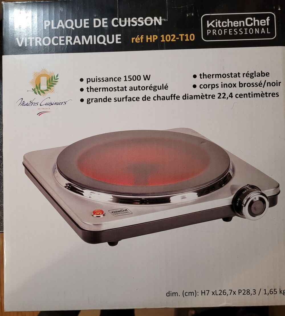 plaque vitroc&eacute;ramique 1 feu kitchen chef professional Electroménager