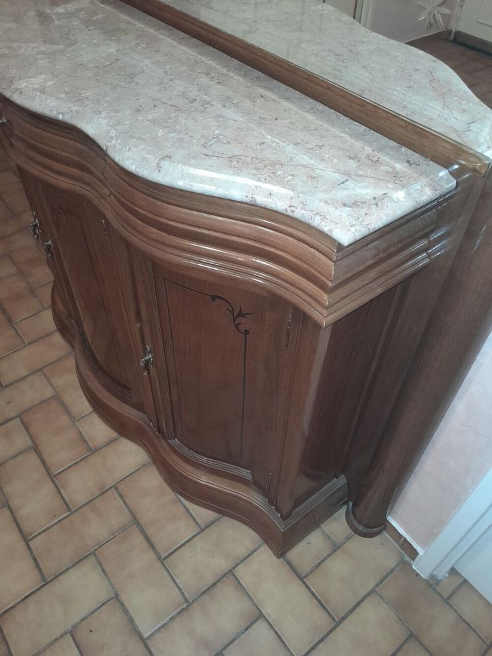 Meuble d'entr&eacute;e type bahu en bois macif avec miroir Meubles