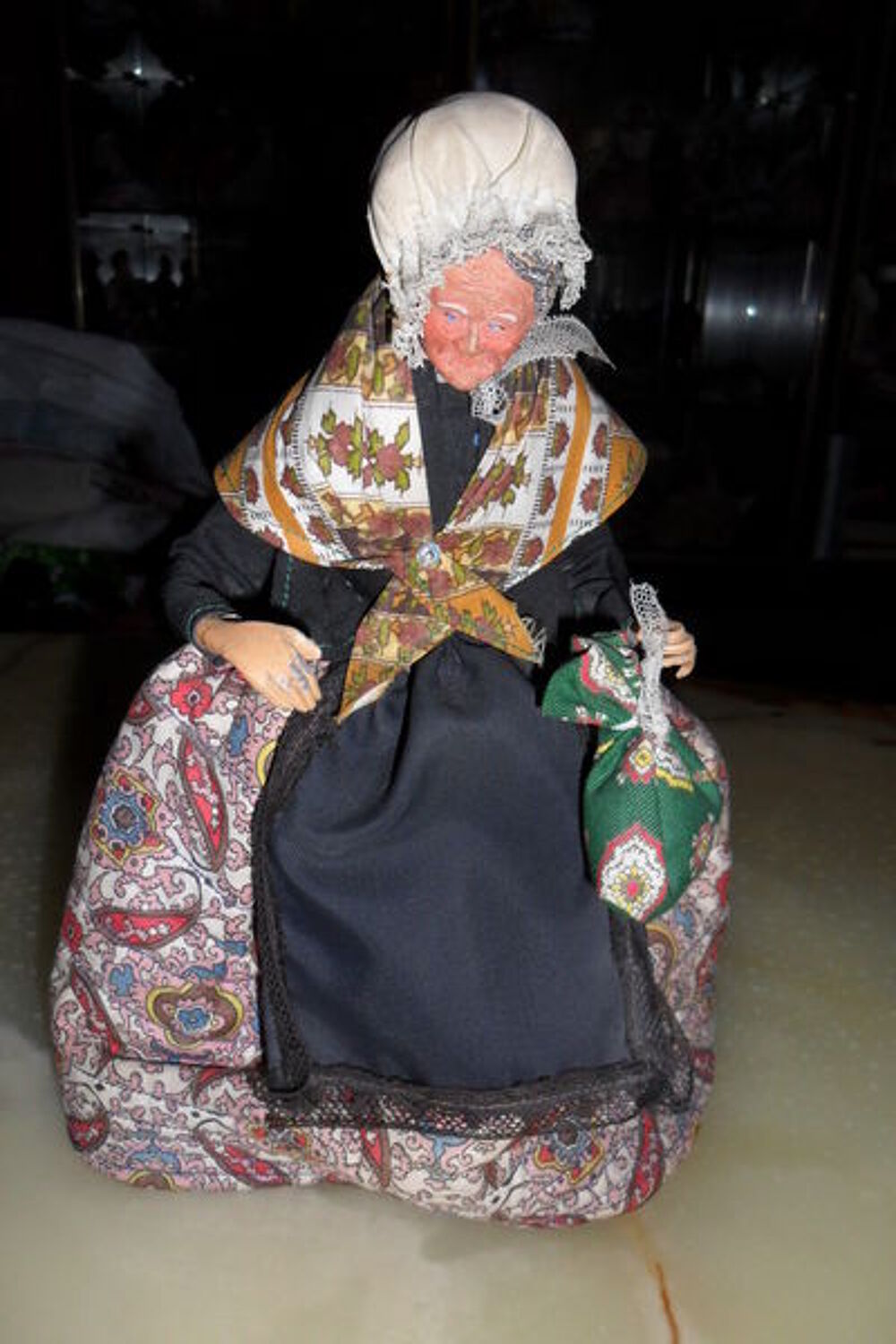 lot de 2 santons femme et homme fermier 
Décoration