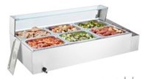   Chauffe-plat buffet VEVOR 6 bacs - Bain-marie électrique - Neuf 