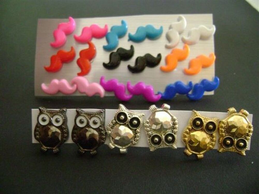 boucles d'oreilles divers motifs et formes Bijoux et montres