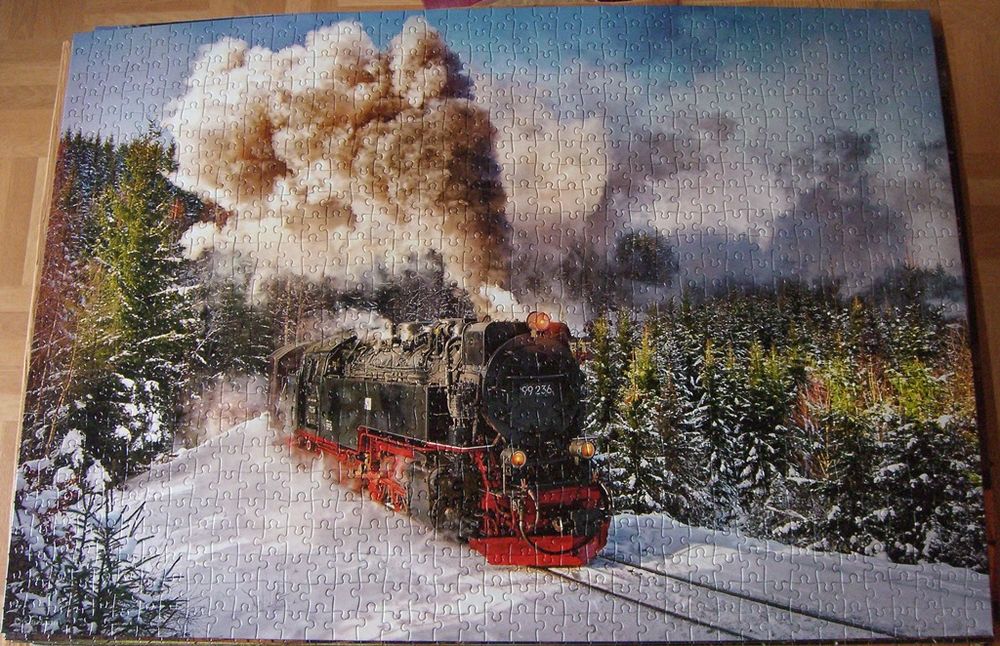 Puzzle 1000 pi&egrave;ces complet "locomotive &agrave; vapeur" Jeux / jouets