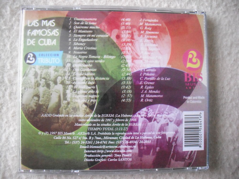 LAS MAS FAMOSAS DE CUBA CD et vinyles