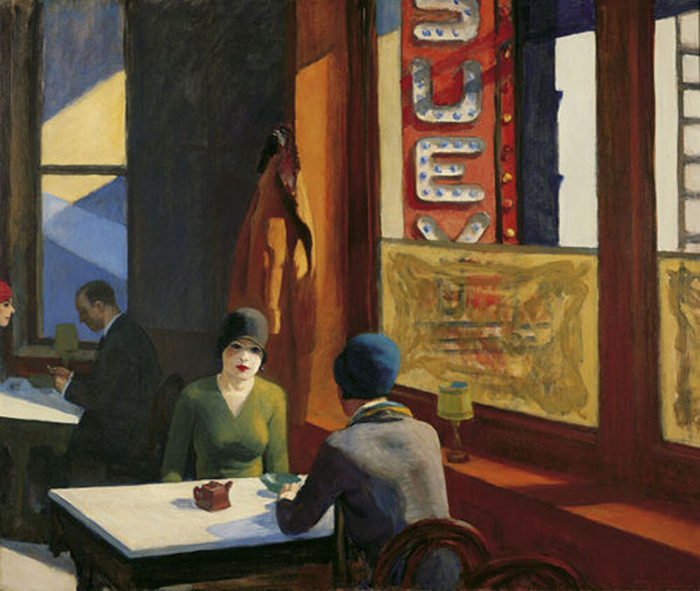 Tableau toile peinture Edward Hopper Chop Suey Toile mont&eacute;e Dcoration