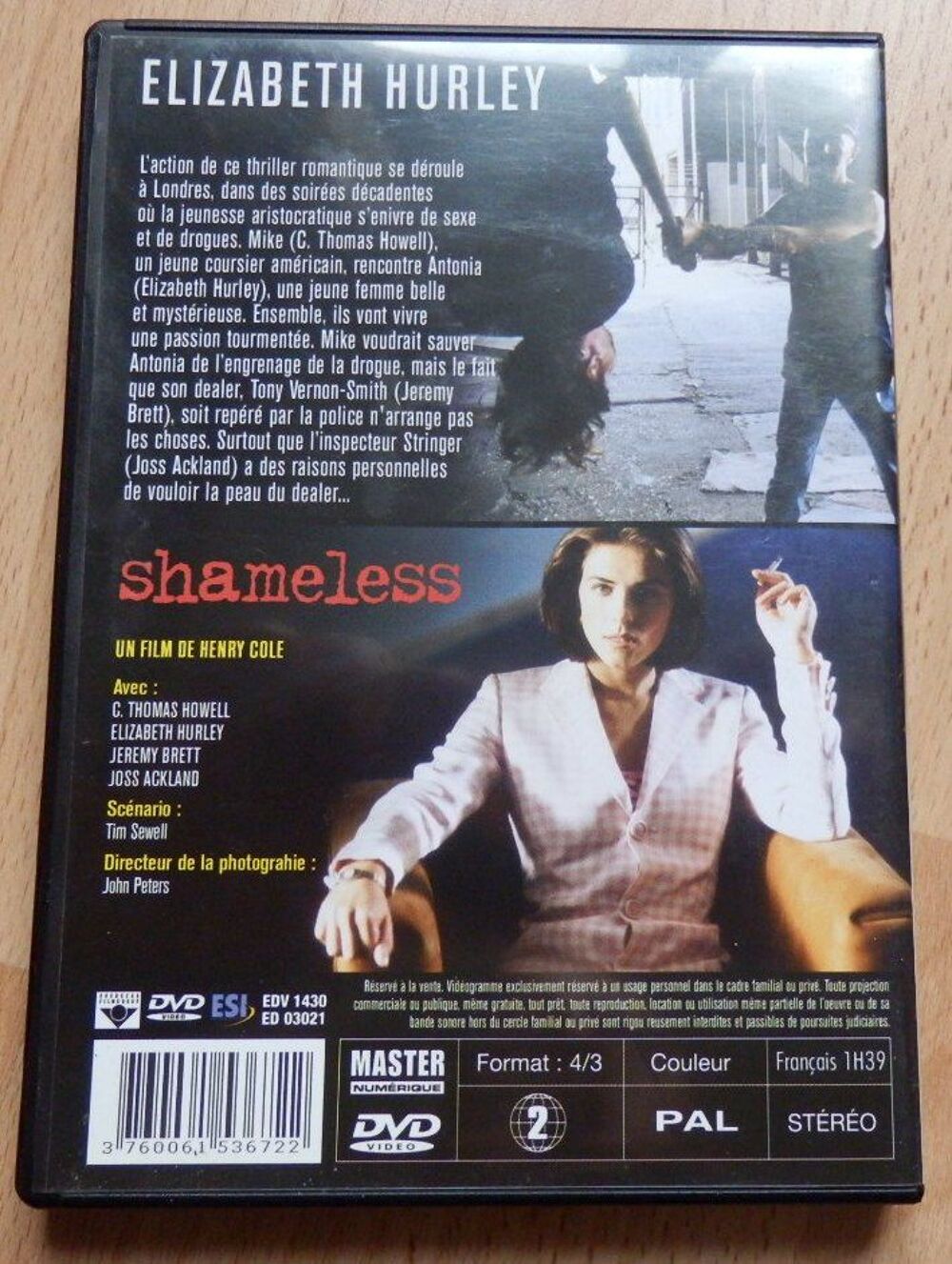 DVD : Shameless (thriller romantique) DVD et blu-ray