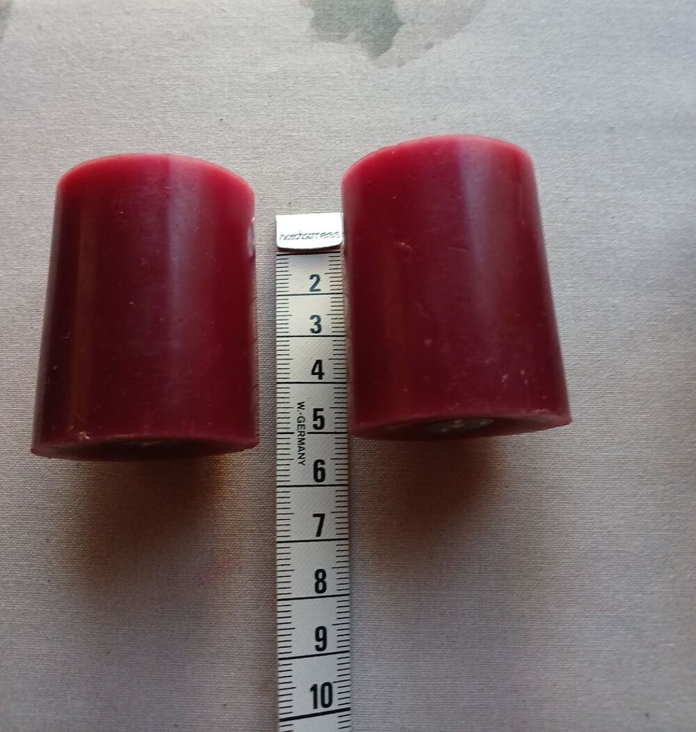 LOT de 5 BOUGIES dans petit panier bois	 Décoration