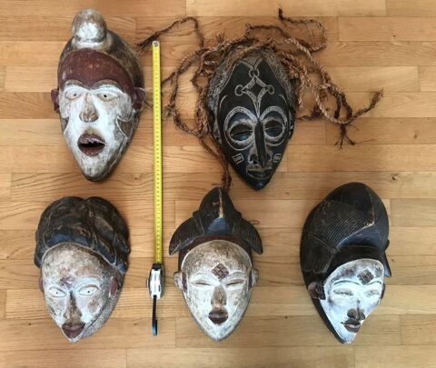 Masques africains ? Côte d'Ivoire ? style Baoulé / Guro XXe Obernai (67)