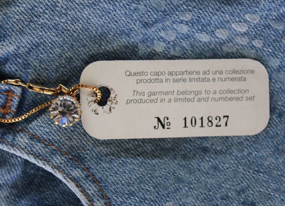 Pantalon bleu paillet&eacute; ROBERTO CAVALLI T.36 Fr diamante Vêtements