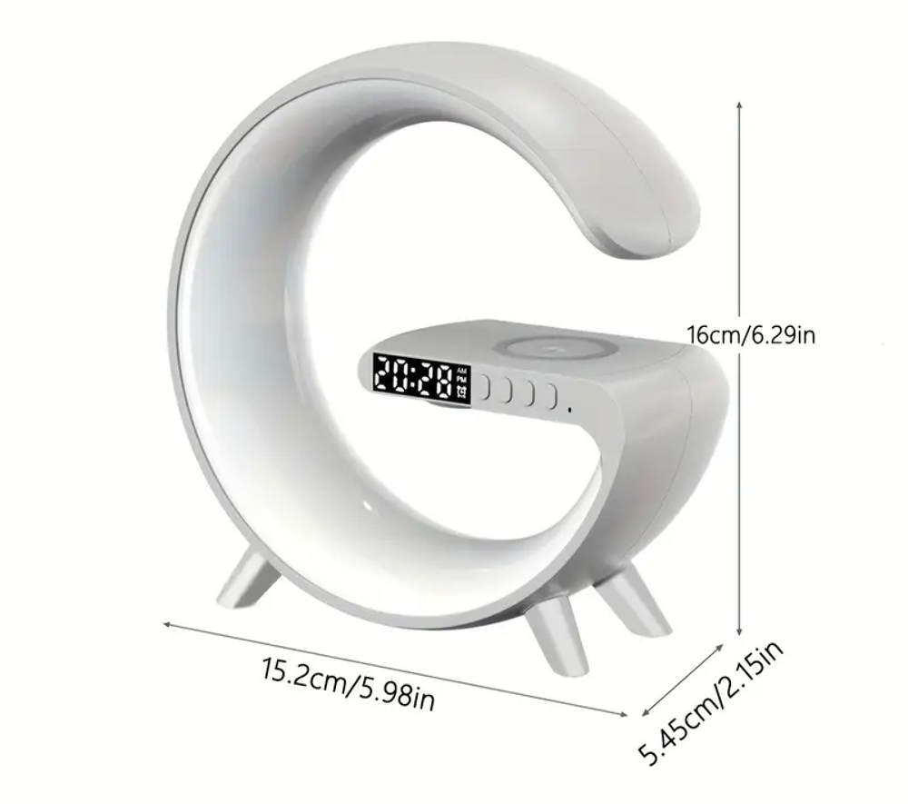 Lampe r&eacute;veil multicolore station de charge enceinte Audio et hifi