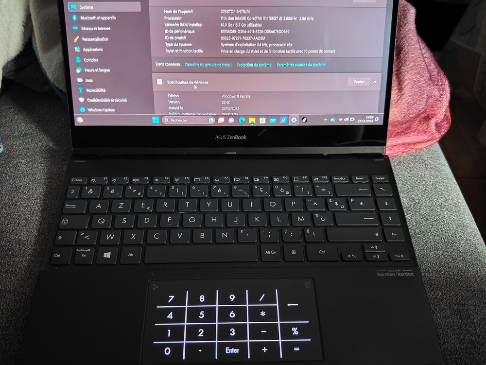 asus zenbook flip oled 13 pouces en parfait &eacute;tat Matériel informatique