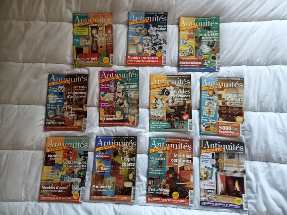 133 anciennes revues antiquit&eacute; brocante
ann&eacute;e de 2001 &agrave; 2012 Livres et BD