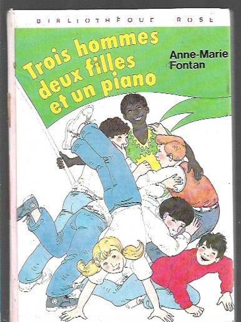 bibliotheque rose - trois hommes deux filles et un piano - Livres et BD