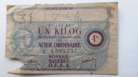 Billet monnaie matières O.F.F.A 1944
7 Salon-de-Provence (13)