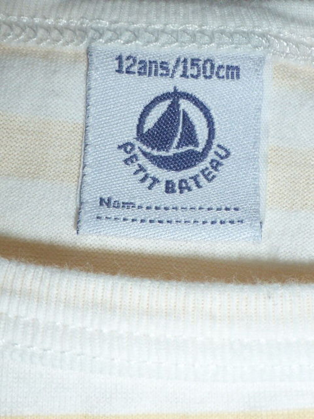 Petit Bateau T-shirt fille bretelles ray&eacute; jaune 12 ans Vêtements enfants