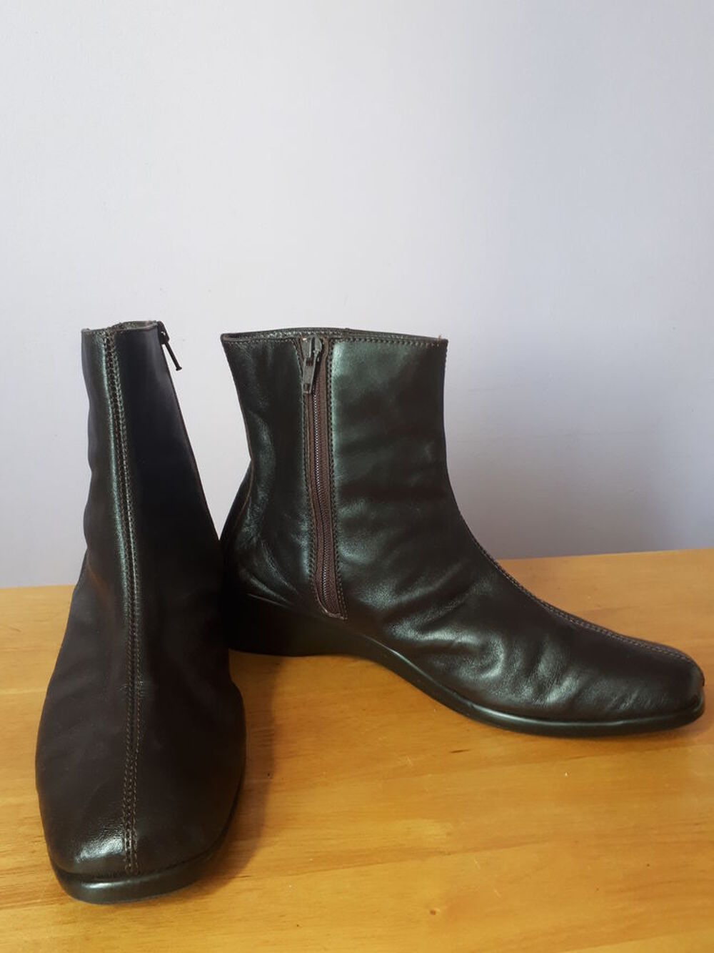 BOTTINES CUIR MARRON Chaussures