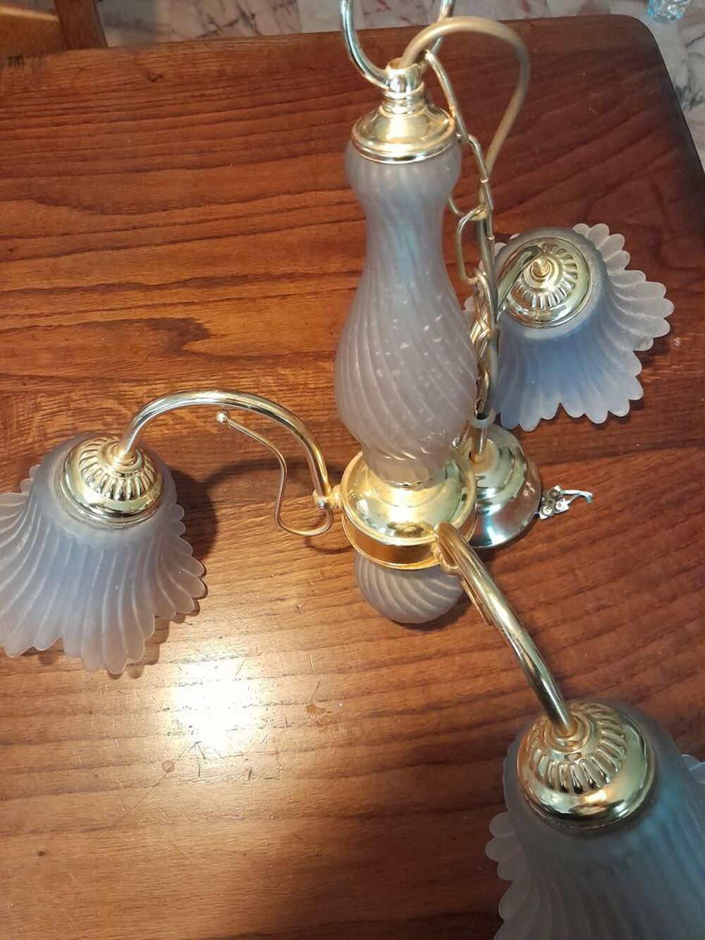 Lustre 3 tulipes verre Décoration