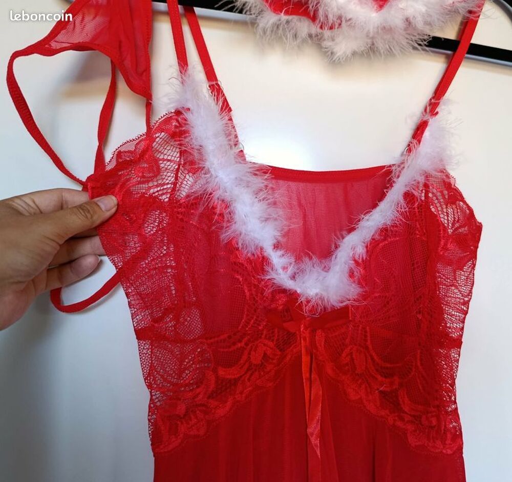 Esenble Nuisette tres sexy transparente Mere Noel Vêtements