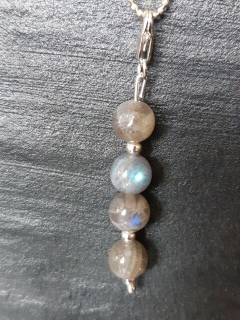pendentif, 4 pierres Labradorite sur mousqueton en argent 15 La Seyne-sur-Mer (83)
