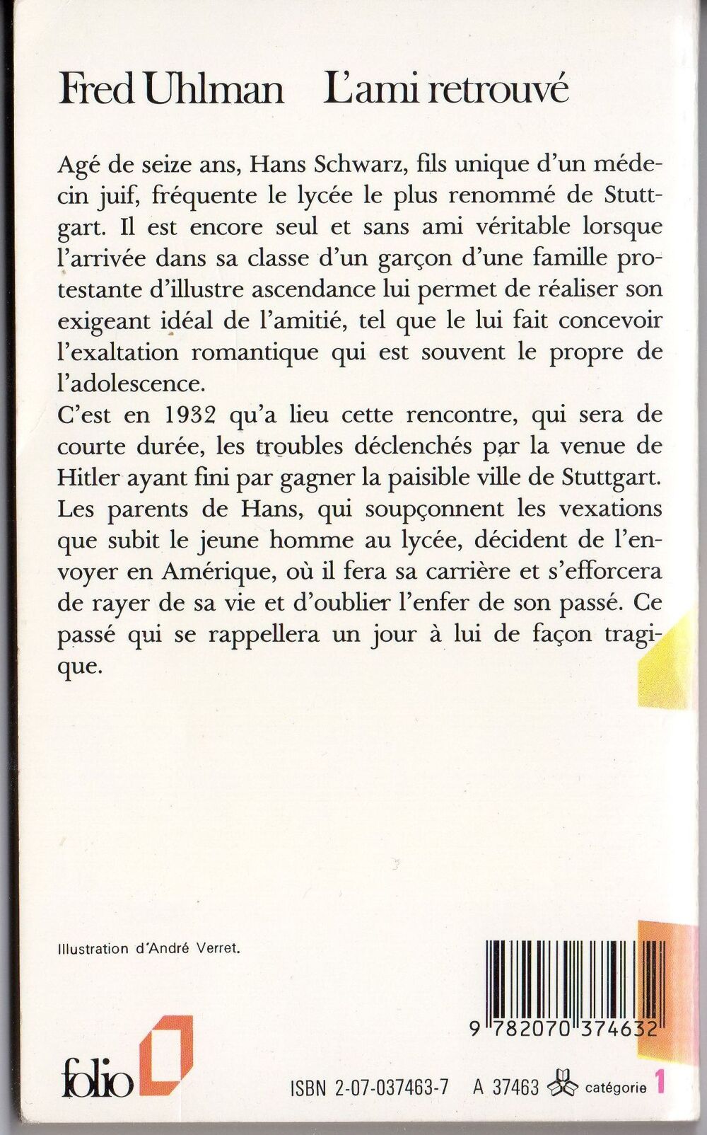 L'ami retrouv&eacute; - Fred Uhlman Livres et BD