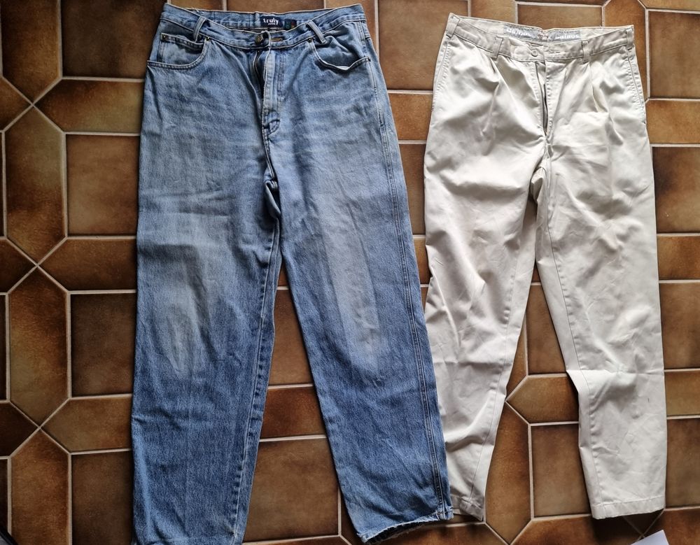 Lot de 1 Jean bleu + 1 chino beige pour homme taille 42 Vêtements