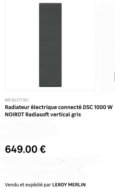 Radiateurs lectrique NOIROT connect 649 250 Moissy-Cramayel (77)