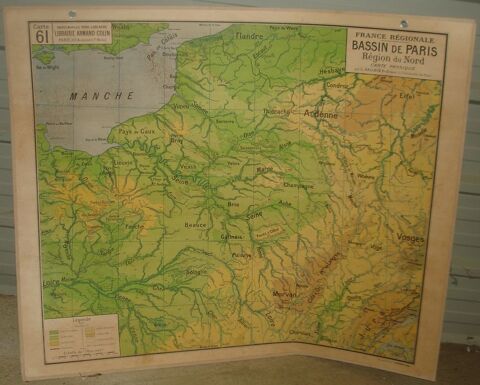ancienne carte g�ographique d' �cole 40 Masseube (32)