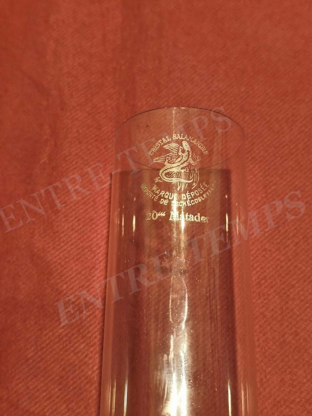 VERRE MATADOR ANCIEN POUR LAMPE A P&Eacute;TROLE CRISTAL RECUIT 20" Décoration