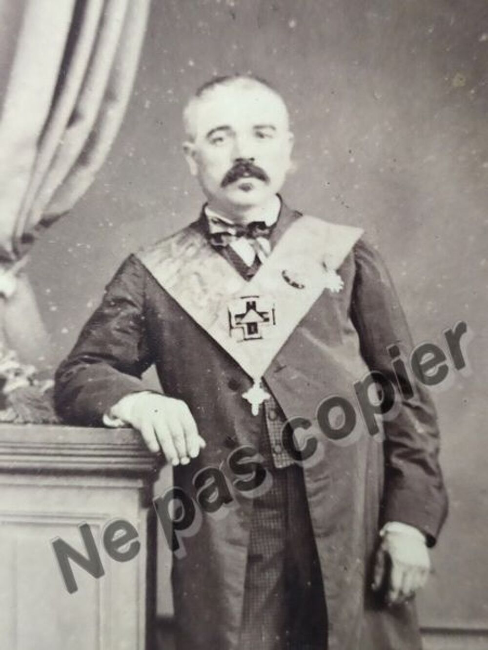CDV Photographie Homme Franc Ma&ccedil;on Franc Ma&ccedil;onnerie ca1875 