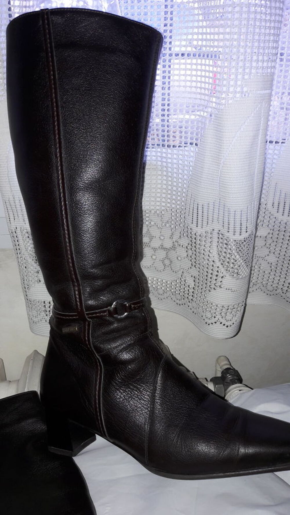 Botte femme cuir marron T 5 1/2 Chaussures