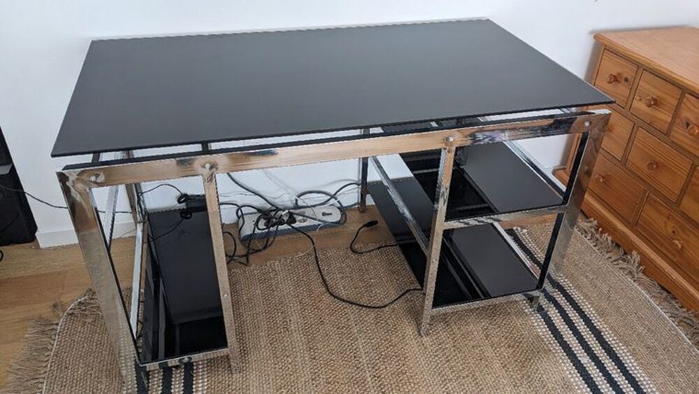 Bureau en verre noir Meubles