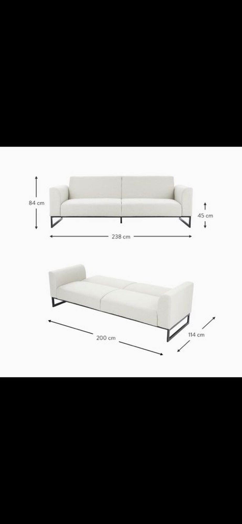 Canap&eacute; convertible 3 places beige Meubles
