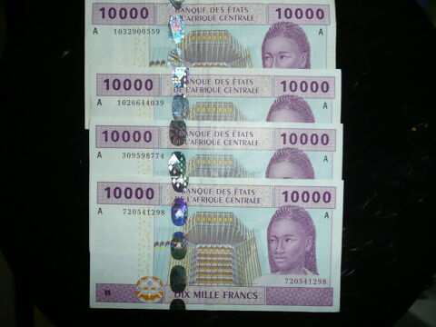 Lot de 4 billets de 10 000 francs �tats d'Afrique 130 Bordeaux (33)