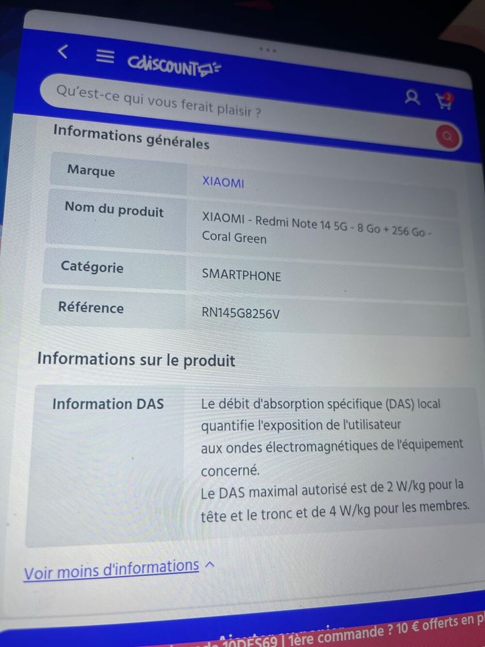 REDMI NOTE 14 5 G VERT D EAU AVEC POCHETTE ROUGE
8 GO + 256 Téléphones et tablettes