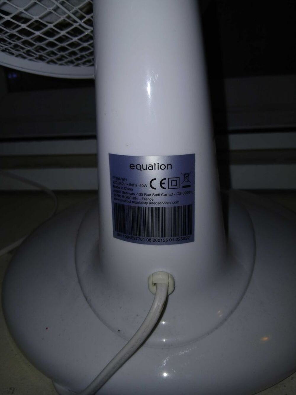 ventilateur de table Electroménager