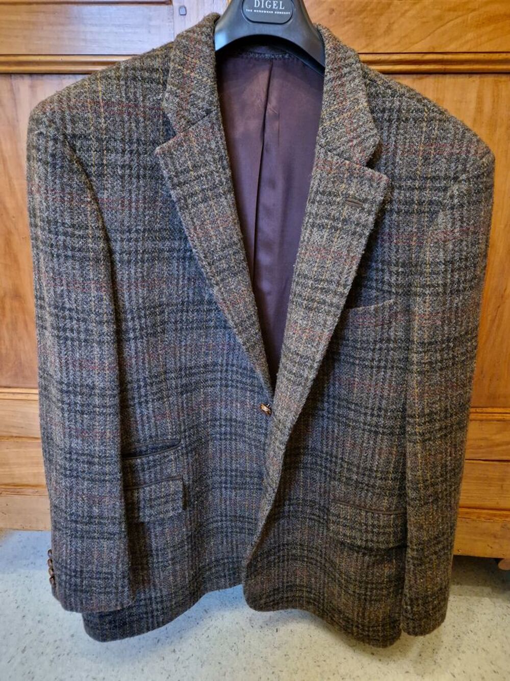 veste homme - marron avec rayures - HARRIS TWEED - taille 64 Vtements