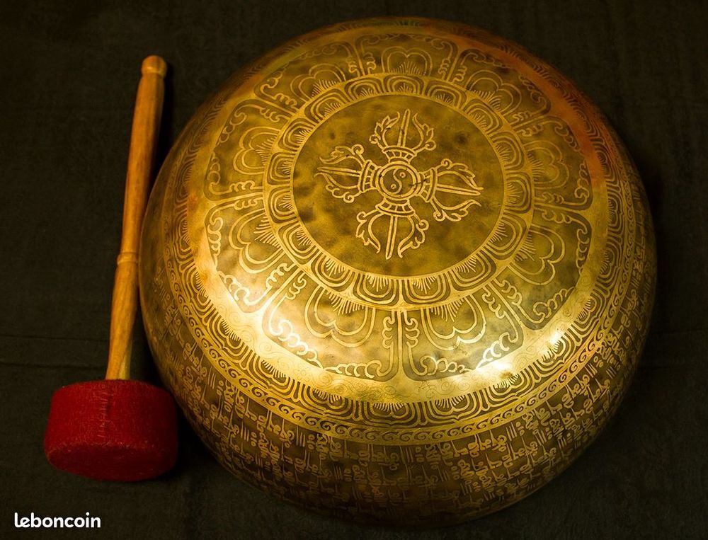 SUPERBE BOL CHANTANT TIBETAIN GRAND FORMAT AUTHENTIQUE Instruments de musique