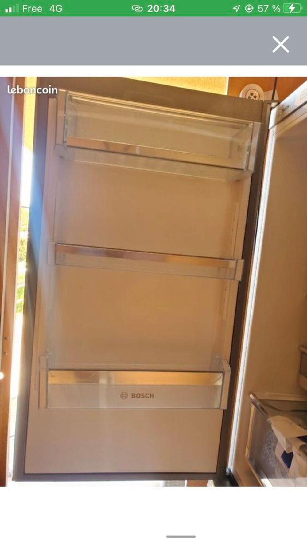 frigo cong&eacute;lateur whirpool 185 60 60 inox excellent &eacute;tat livraison et installation assur&eacute;e Electroménager