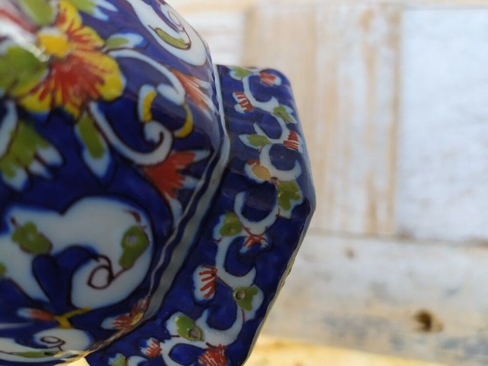 Grand Vase Desvres Fourmaintraux Fr&egrave;res Bleu Cobalt Décoration