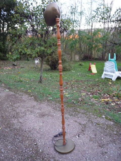 Lampe,lampadaire d�co/halog�ne/bois et acier bronz� 45 Castres (81)