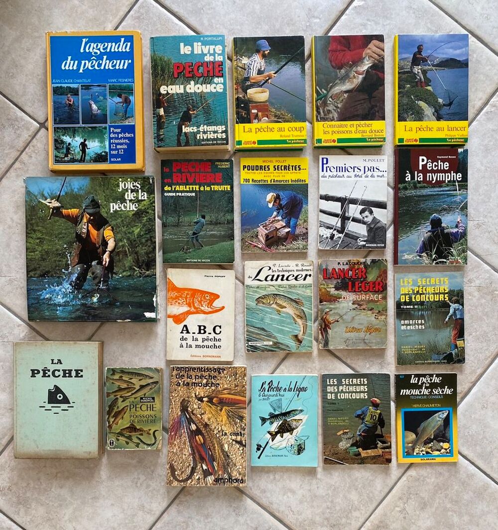 Lot de 20 Livres de pe?che anciens Livres et BD