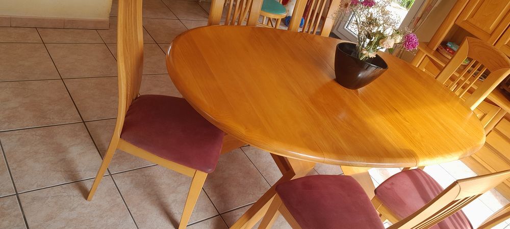 table ovale en bois massif Meubles